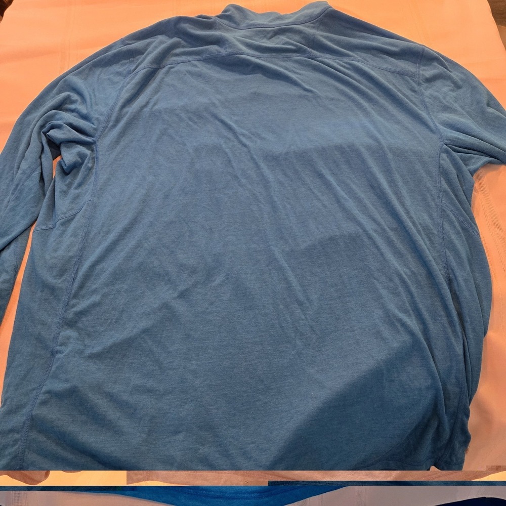 Carhartt  Active Quarter Zip Fitted Pullover Mens Size XL Blue Logo - Picture 6 of 8